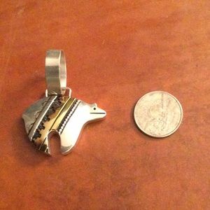 Native American T. Singer Two-tone Bear Pendant